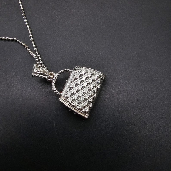 Vintage Pink Handbag Pendant Necklace Avon - Picture 3 of 7